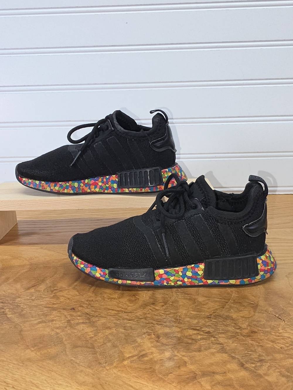 Adidas NMD_R1 Mosaic Black Kids Sneakers Size 9